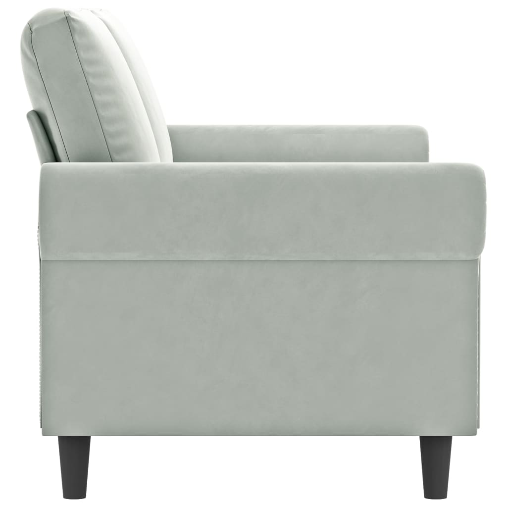 2-Sitzer-Sofa Hellgrau 140 cm Samt