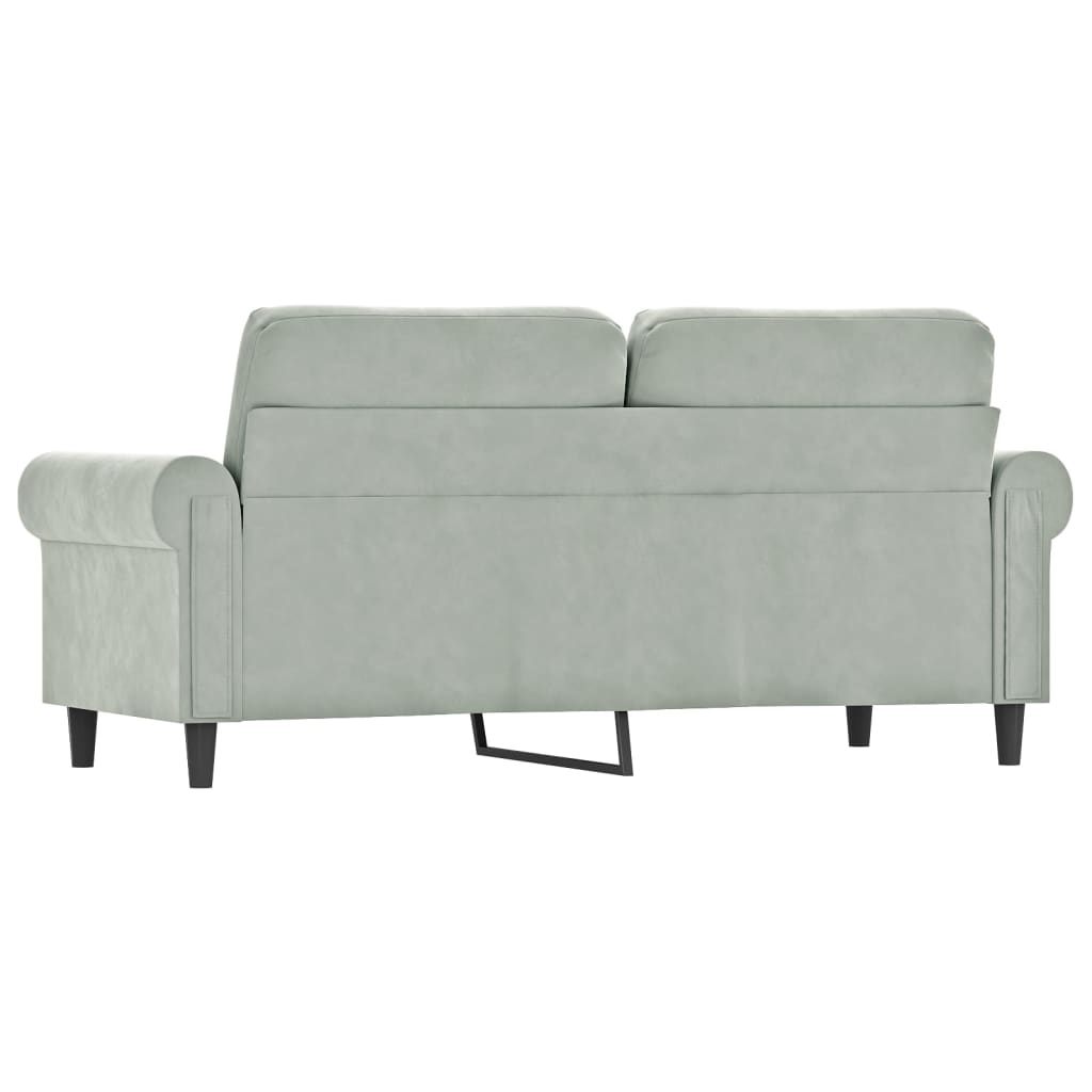 2-Sitzer-Sofa Hellgrau 140 cm Samt