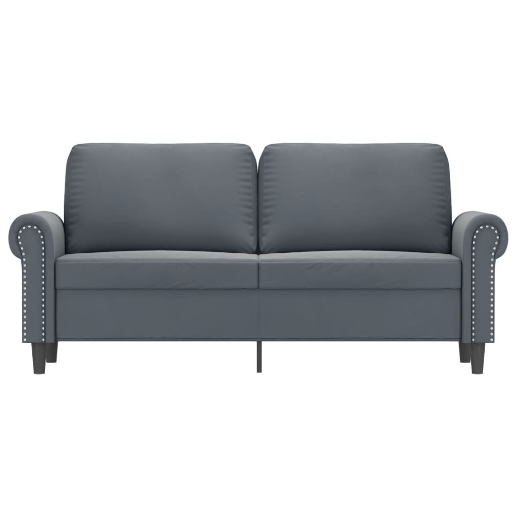 2-Sitzer-Sofa Dunkelgrau 140 cm Samt