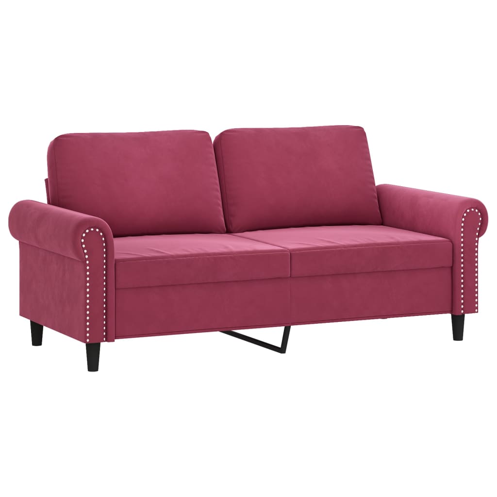 2-Sitzer-Sofa Weinrot 140 cm Samt