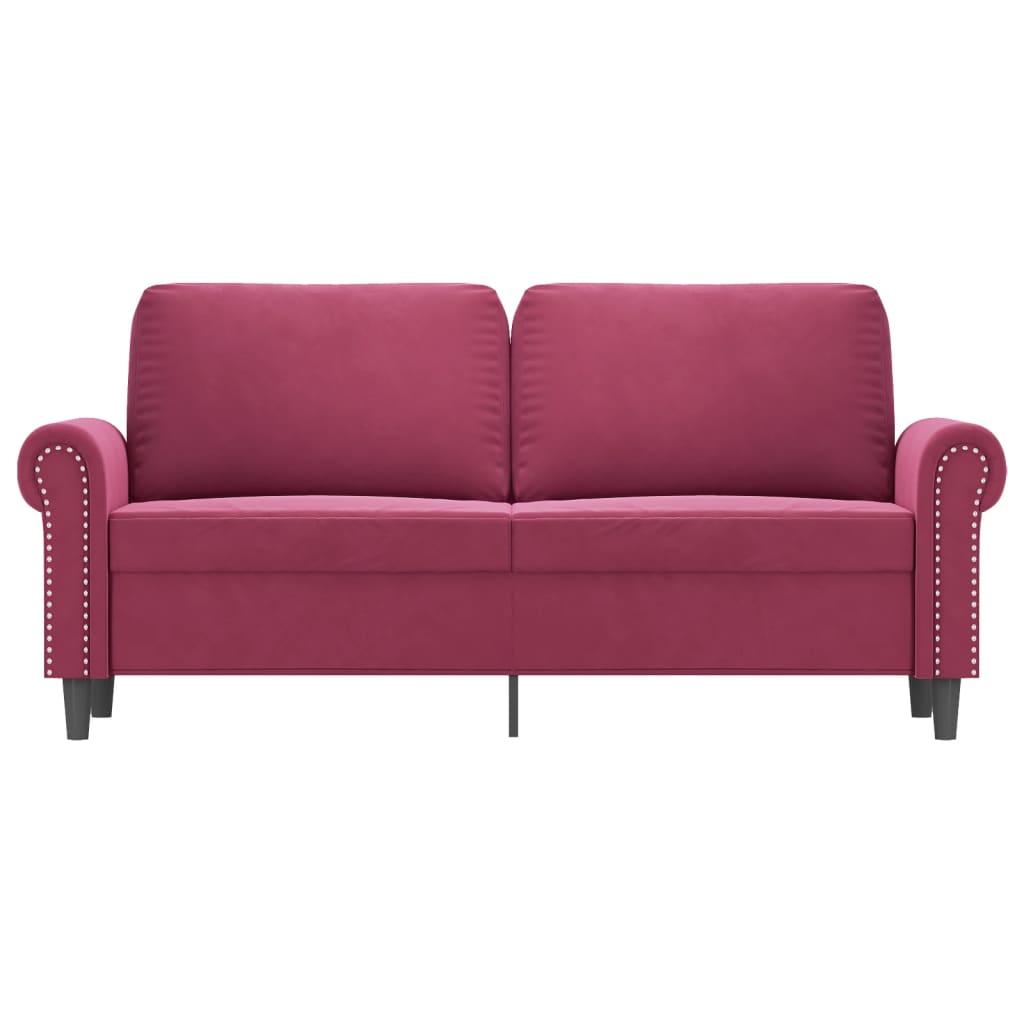 2-Sitzer-Sofa Weinrot 140 cm Samt