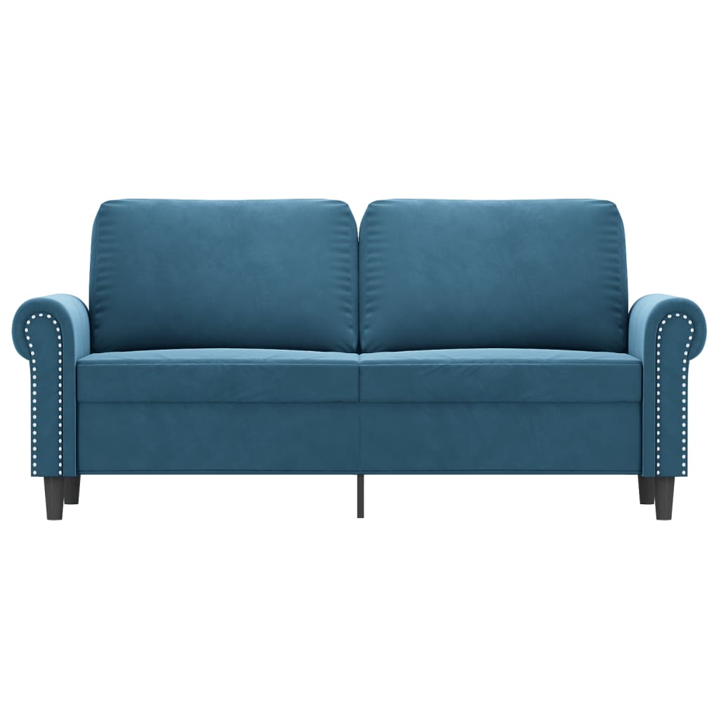 2-Sitzer-Sofa Blau 140 cm Samt