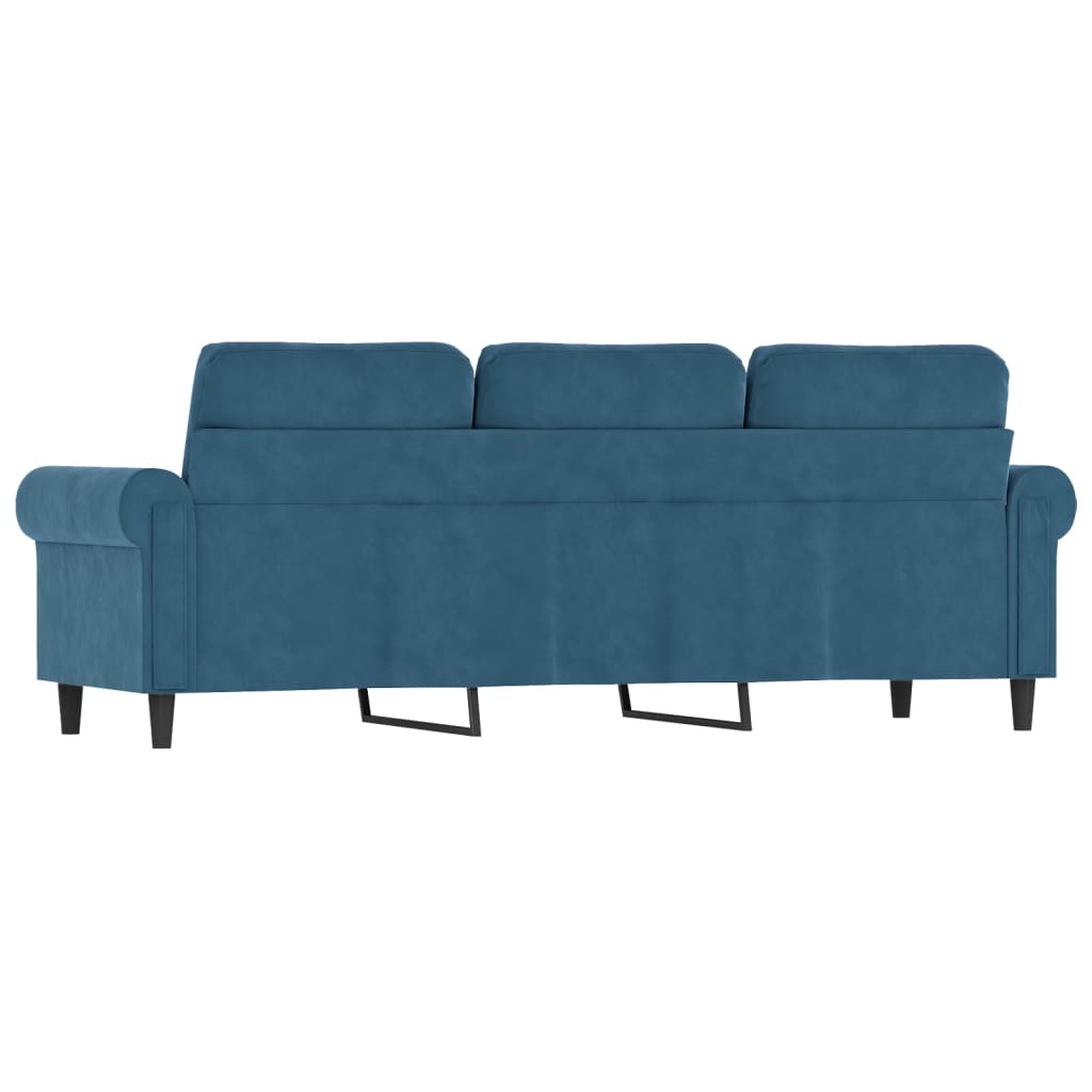 3-Sitzer-Sofa Blau 180 cm Samt