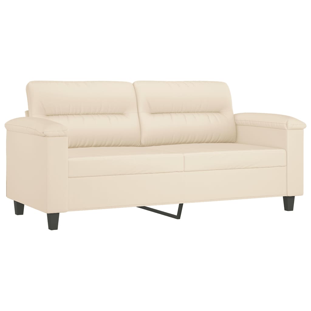 2-Sitzer-Sofa Beige 140 cm Mikrofasergewebe