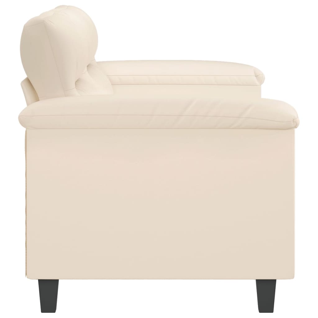 2-Sitzer-Sofa Beige 140 cm Mikrofasergewebe