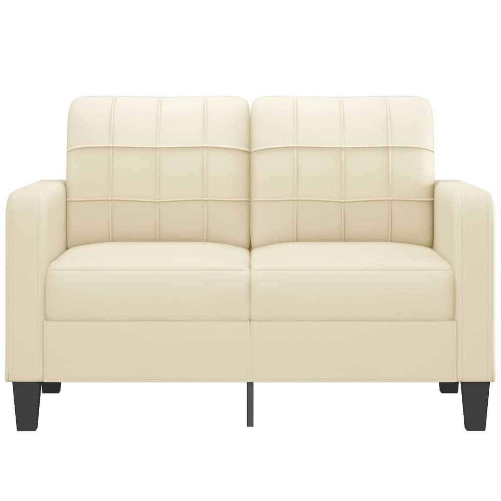 2-Sitzer-Sofa Creme 120 cm Kunstleder