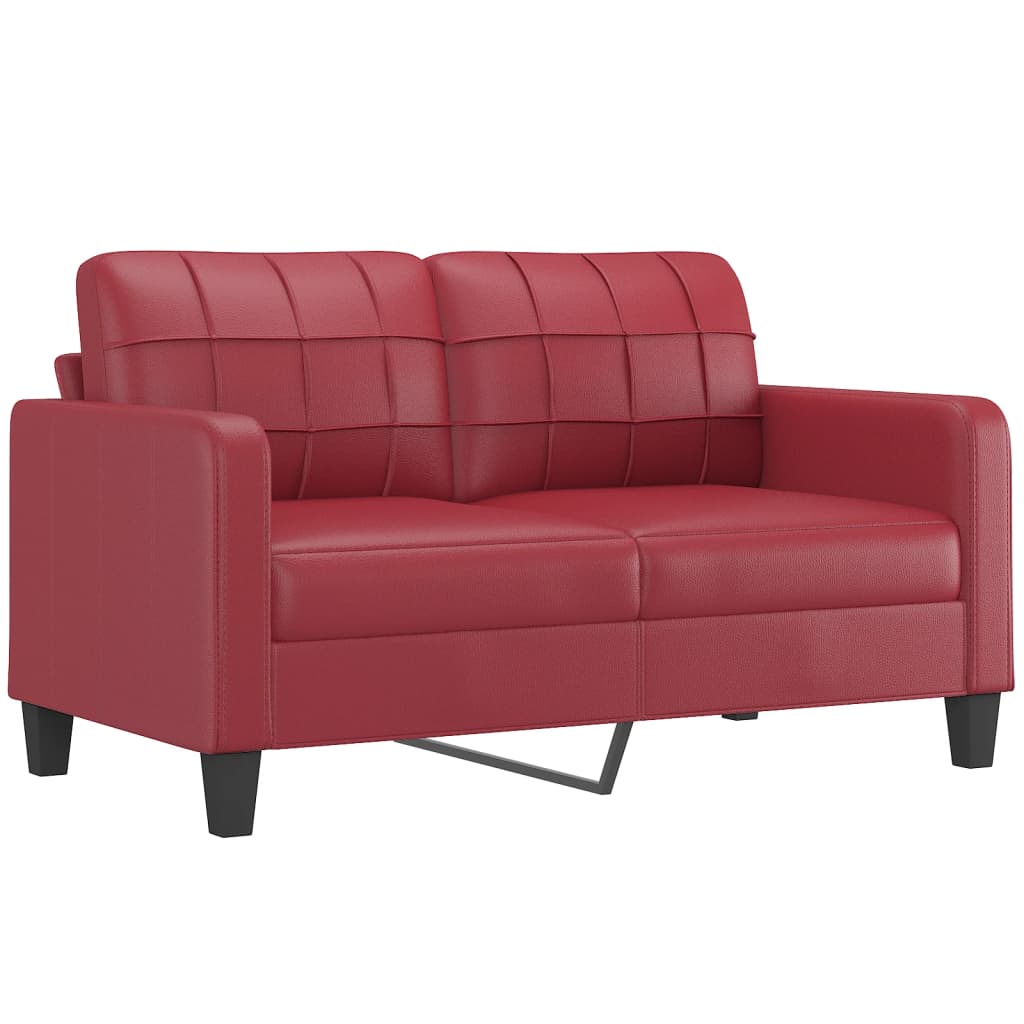 2-Sitzer-Sofa Weinrot 140 cm Kunstleder