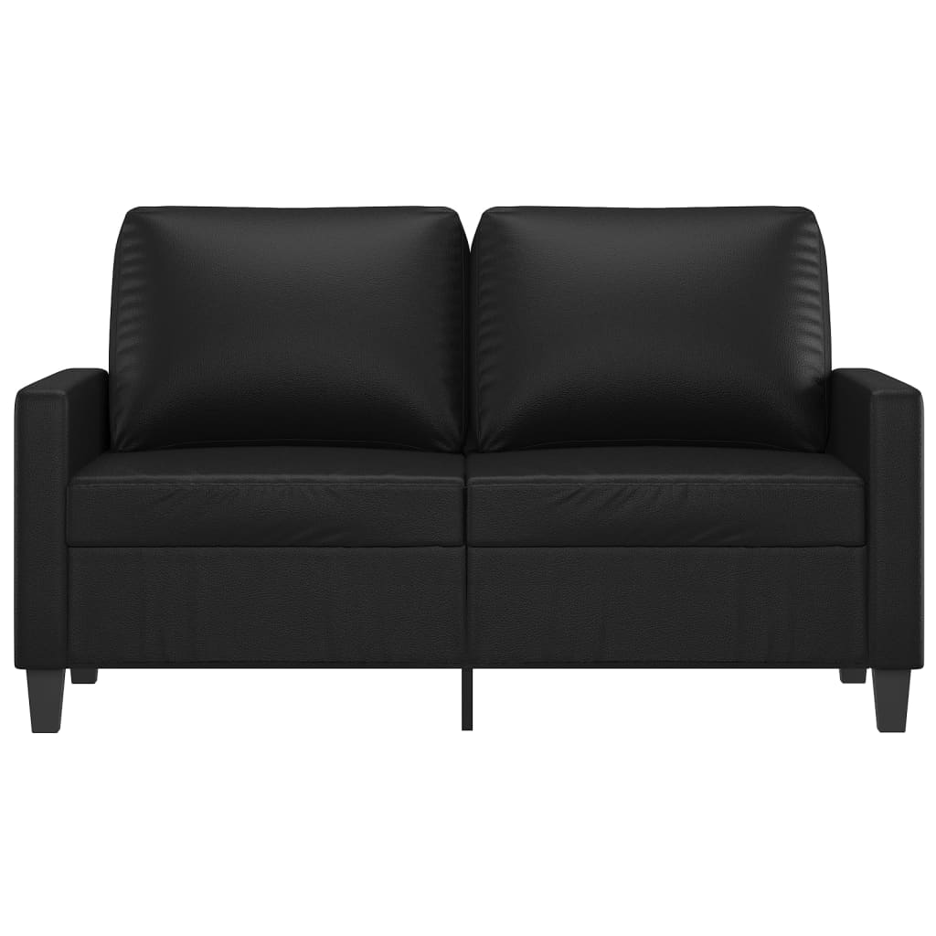 2-Sitzer-Sofa Schwarz 120 cm Kunstleder