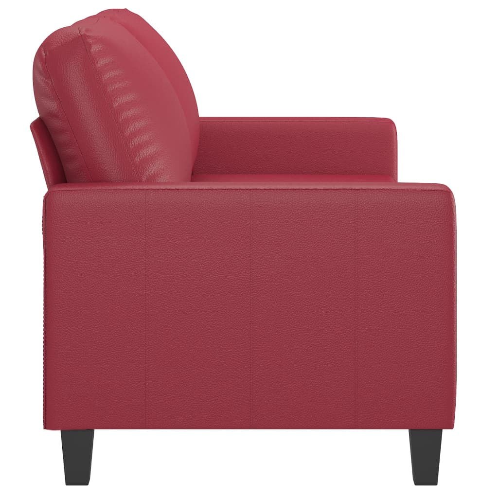 2-Sitzer-Sofa Weinrot 140 cm Kunstleder