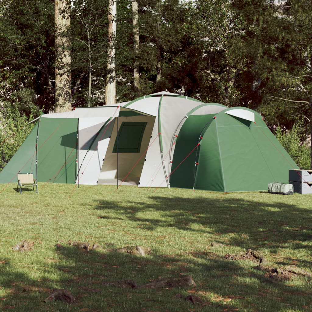 Campingzelt 12 Personen Grün 840x720x200 cm 185T Taft