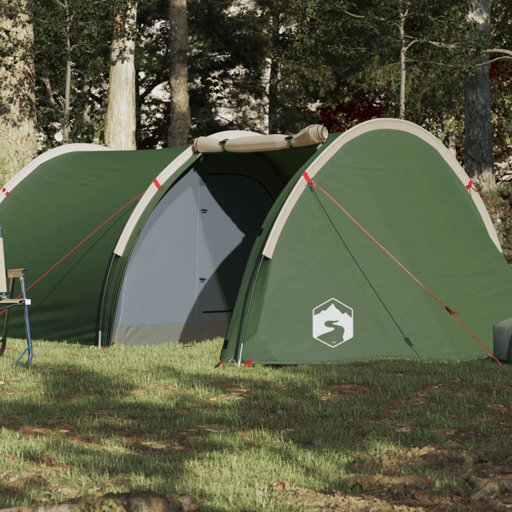 Campingzelt 4 Personen Grün 405x170x106 cm 185T Taft