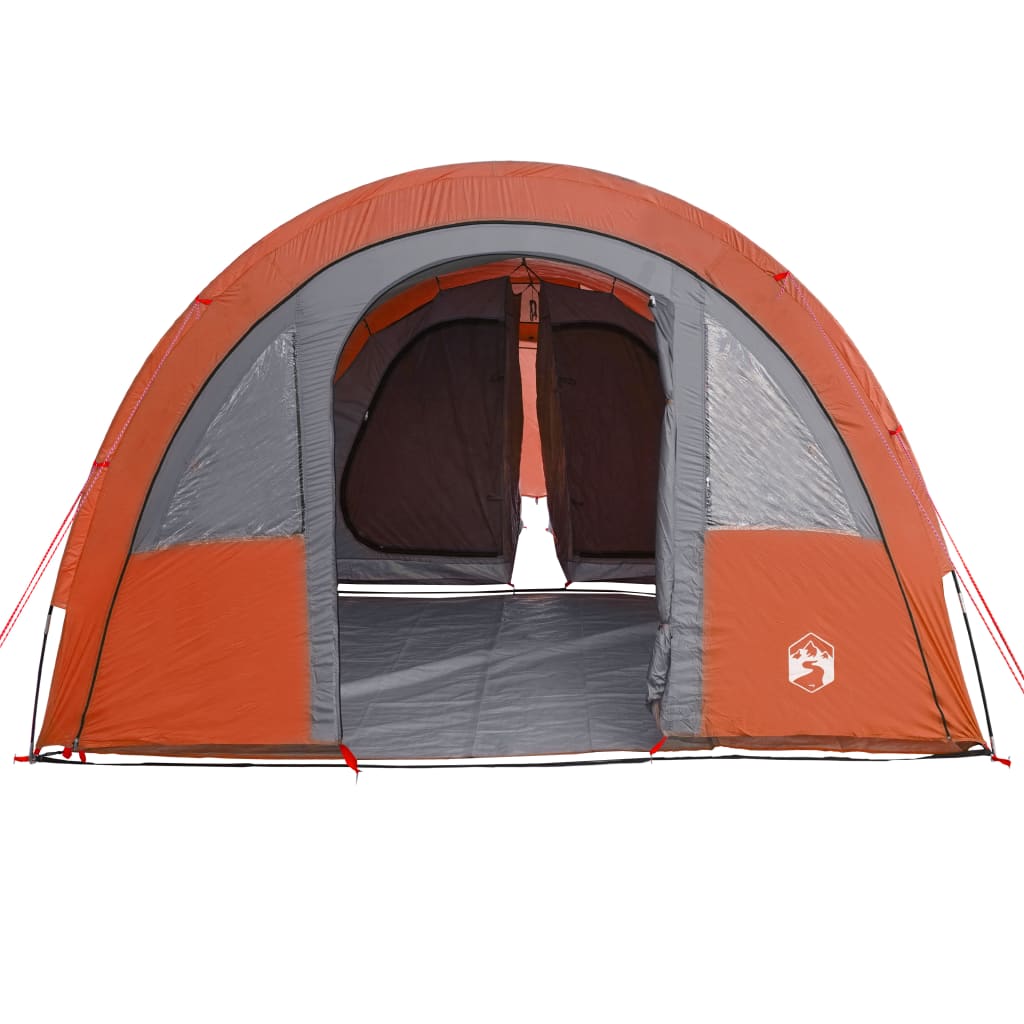 Campingzelt 4 Personen Grau & Orange 483x340x193 cm 185T Taft
