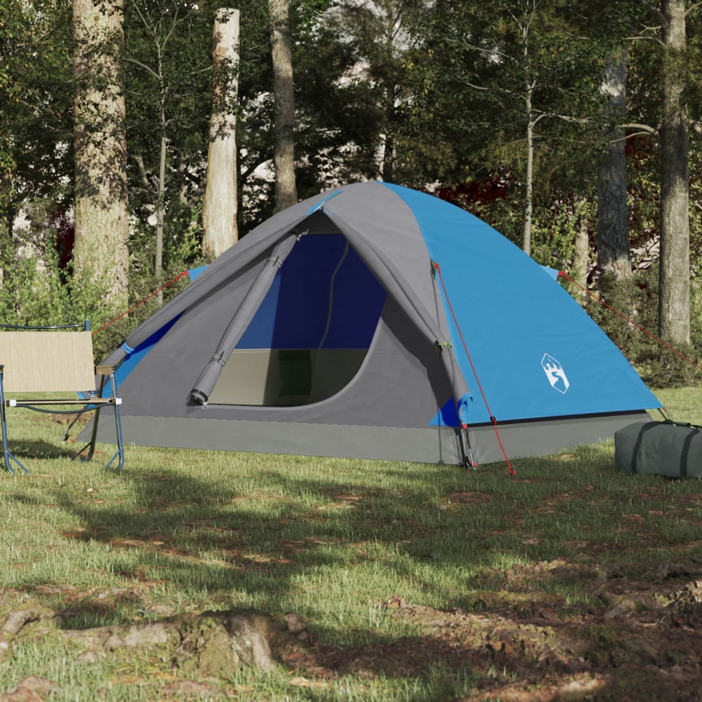 Campingzelt 3 Personen Blau 240x217x120 cm 190T Taft