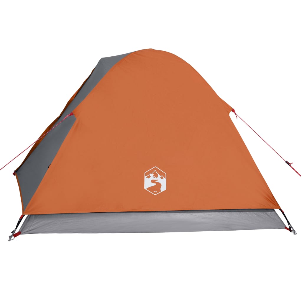 Campingzelt 3 Personen Grau & Orange 240x217x120 cm 190T Taft