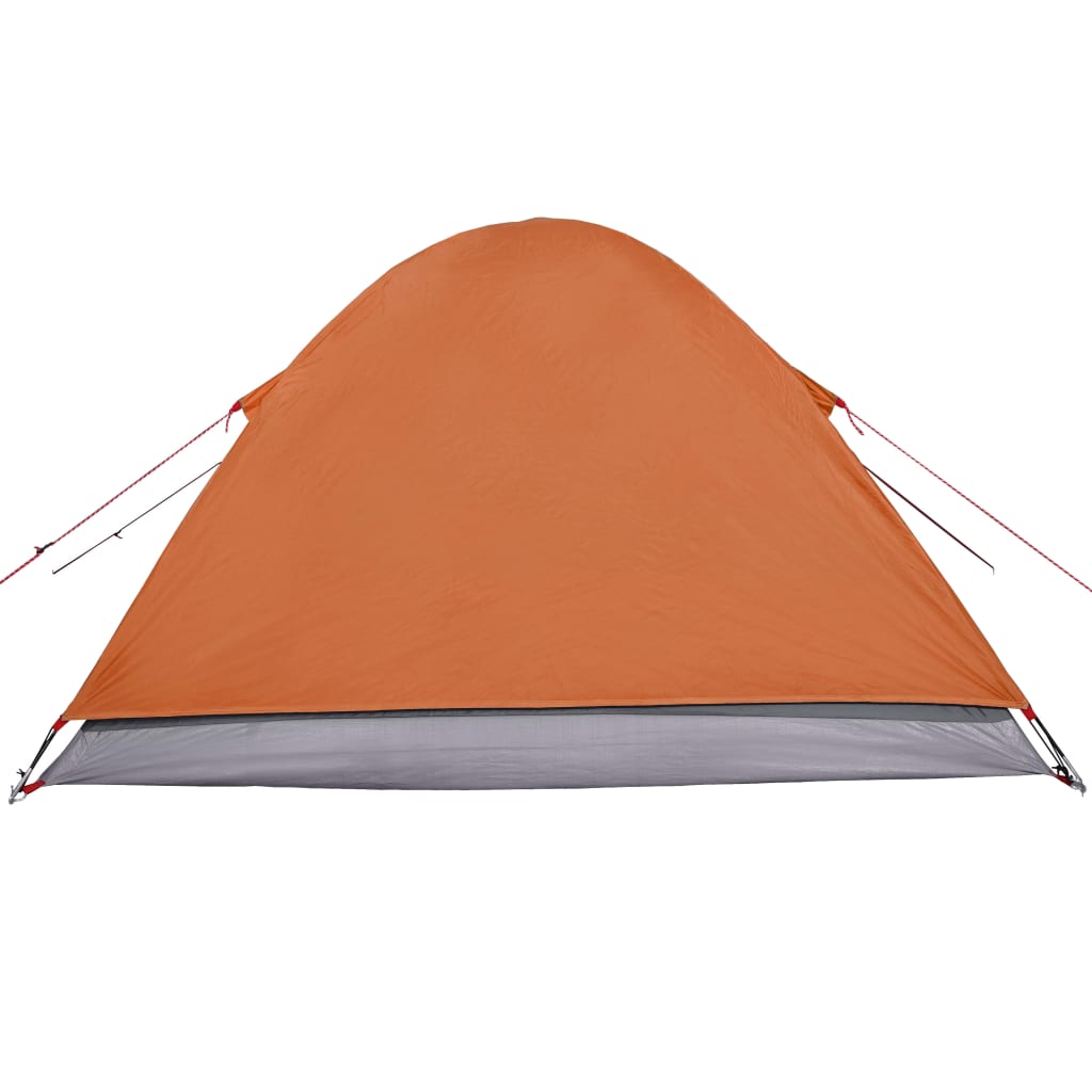 Campingzelt 3 Personen Grau & Orange 240x217x120 cm 190T Taft