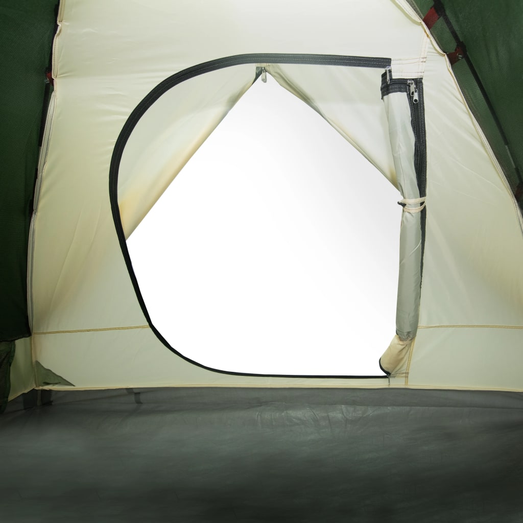 Campingzelt 6 Personen Grün 348x340x190 cm 190T Taft