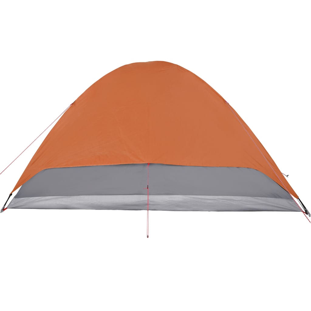 Campingzelt 6 Personen Grau & Orange 348x340x190 cm 190T Taft