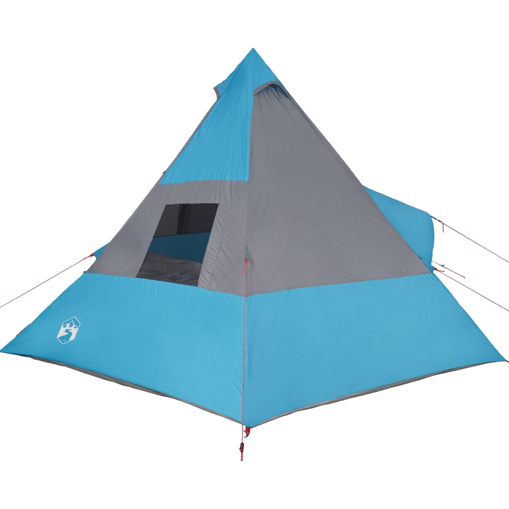 Campingzelt 7 Personen Blau 350x350x280 cm 185T Taft