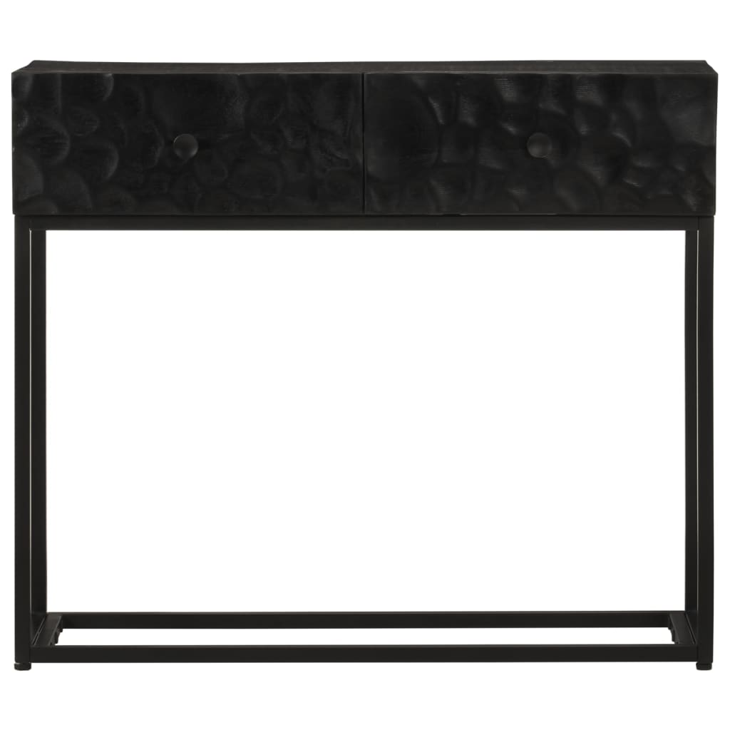 Konsolentisch Schwarz 90x30x76 cm Massivholz Mango und Eisen