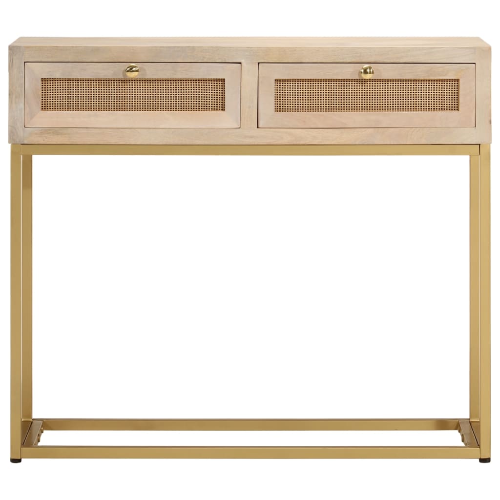 Konsolentisch 90x30x76 cm Massivholz Mango und Eisen