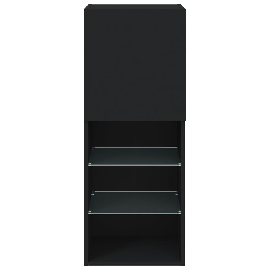 TV-Schrank mit LED-Leuchten Schwarz 40,5x30x102 cm