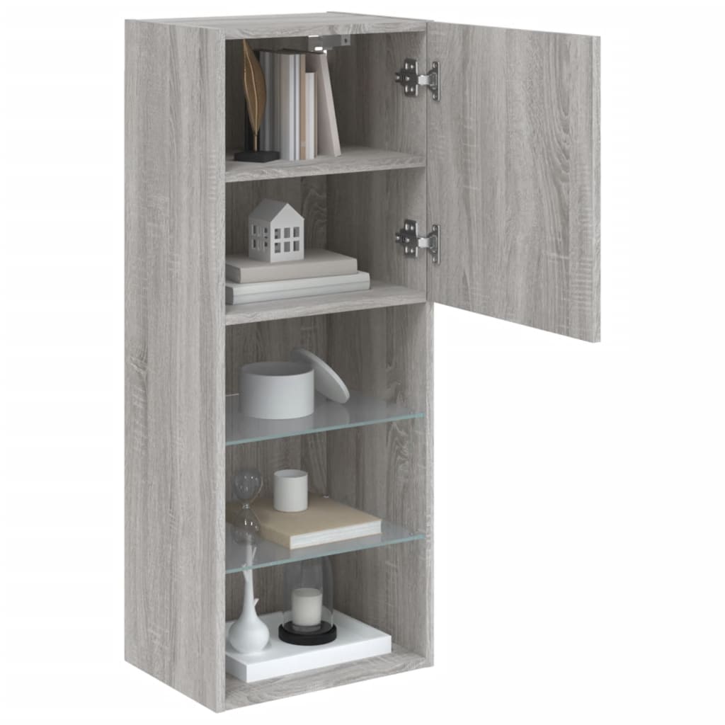 TV-Schrank mit LED-Leuchten Grau Sonoma 40,5x30x102 cm