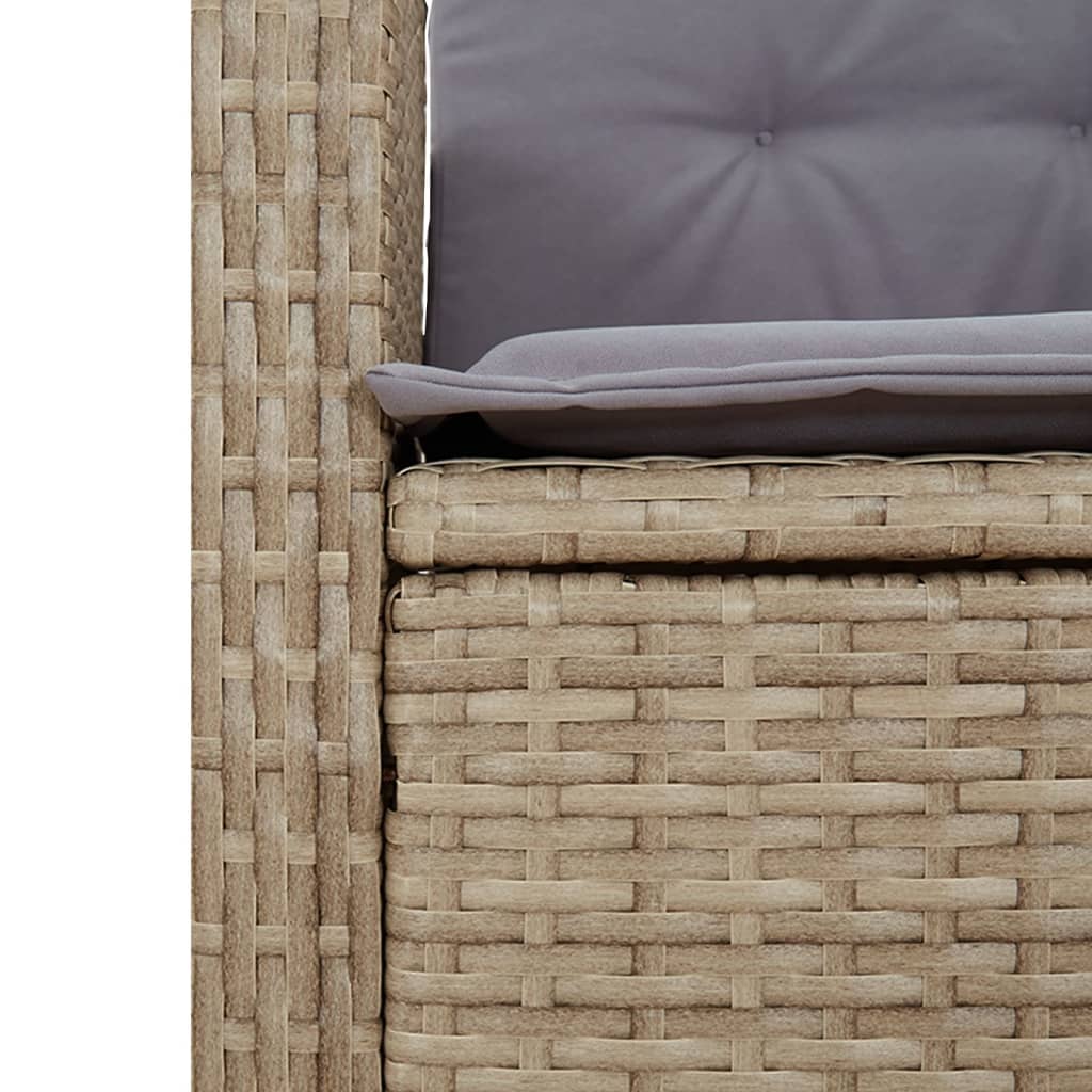 Gartensessel mit Kissen Verstellbar Beigemischung Poly Rattan