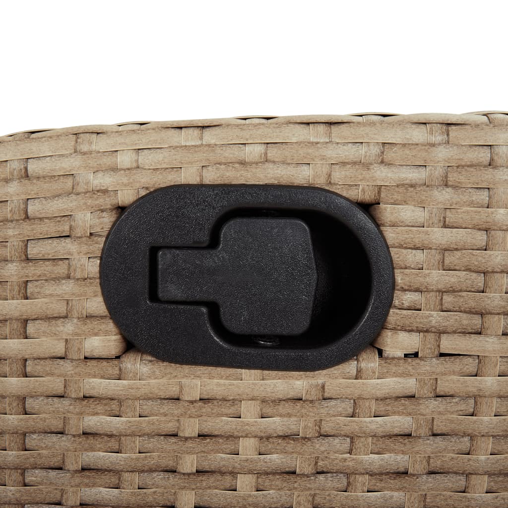 Gartensessel mit Kissen Verstellbar Beige Poly Rattan