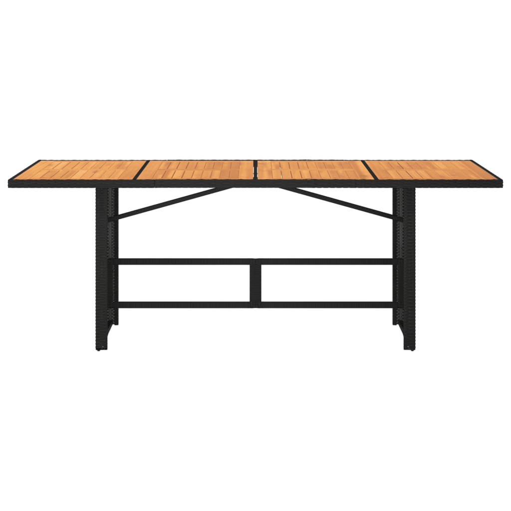 Gartentisch mit Akazienholz-Platte 190x80x74 cm Poly Rattan