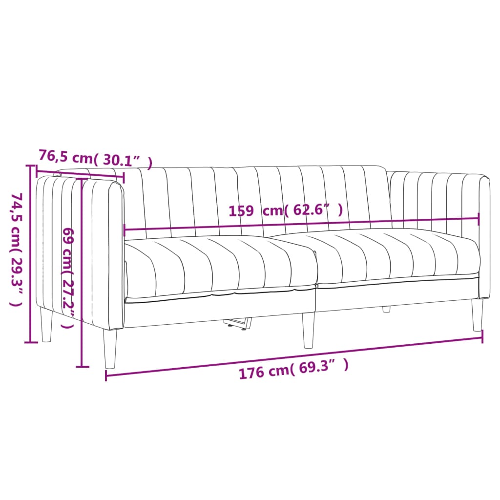 2-tlg. Sofagarnitur Creme Stoff