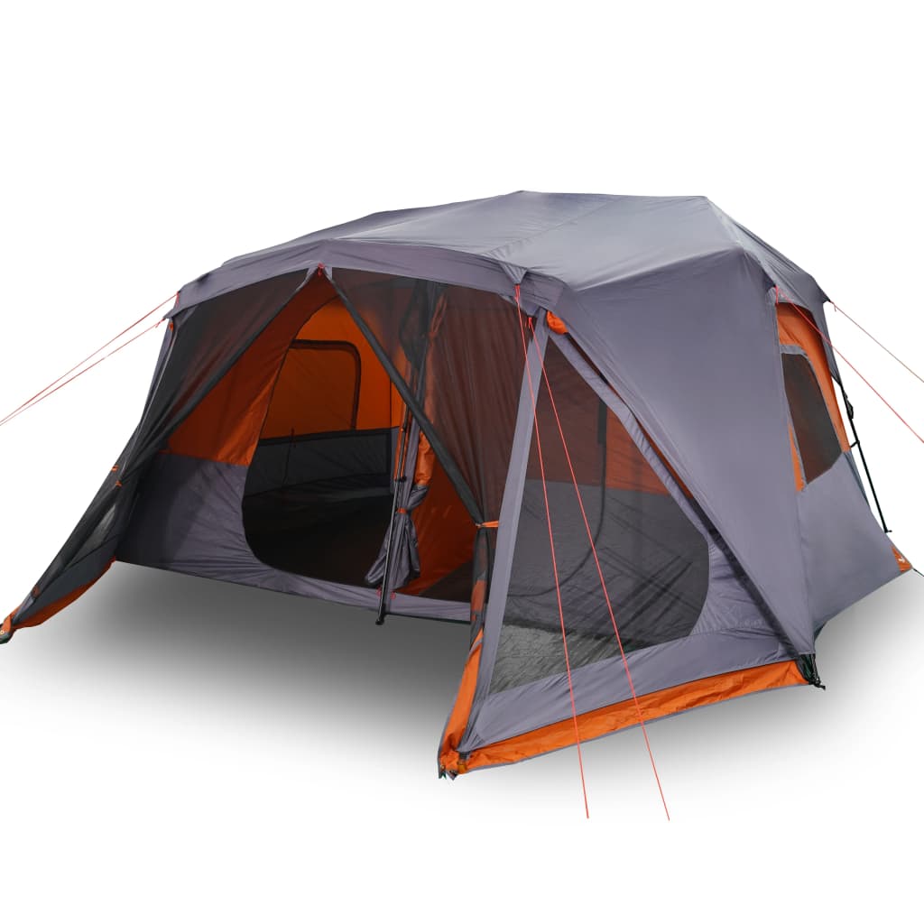 Campingzelt 10 Personen Grau und Orange 443x437x229 cm