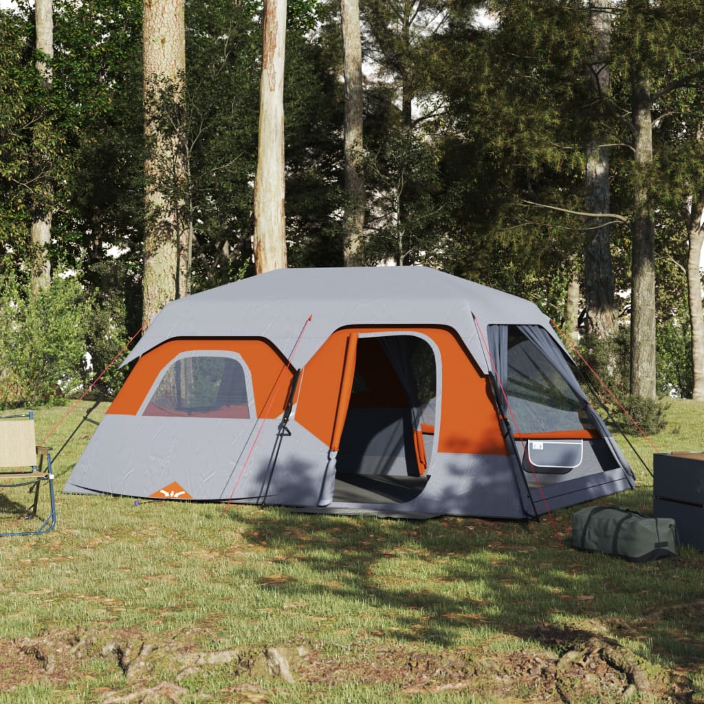 Campingzelt 9 Personen Grau und Orange 441x288x217 cm