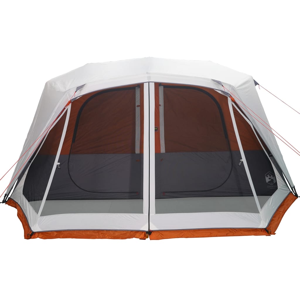 Campingzelt mit LED Grau und Orange 443x437x229 cm