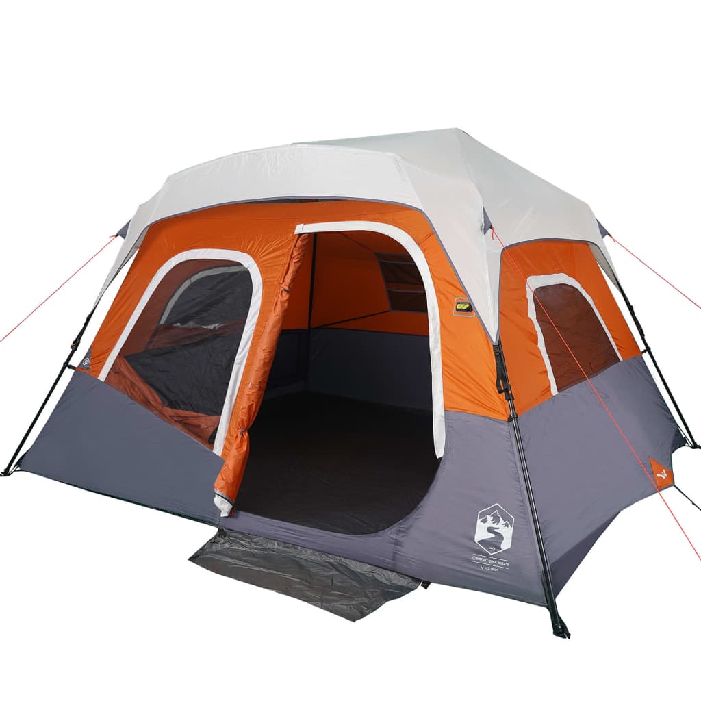 Campingzelt mit LED Grau und Orange 344x282x212 cm