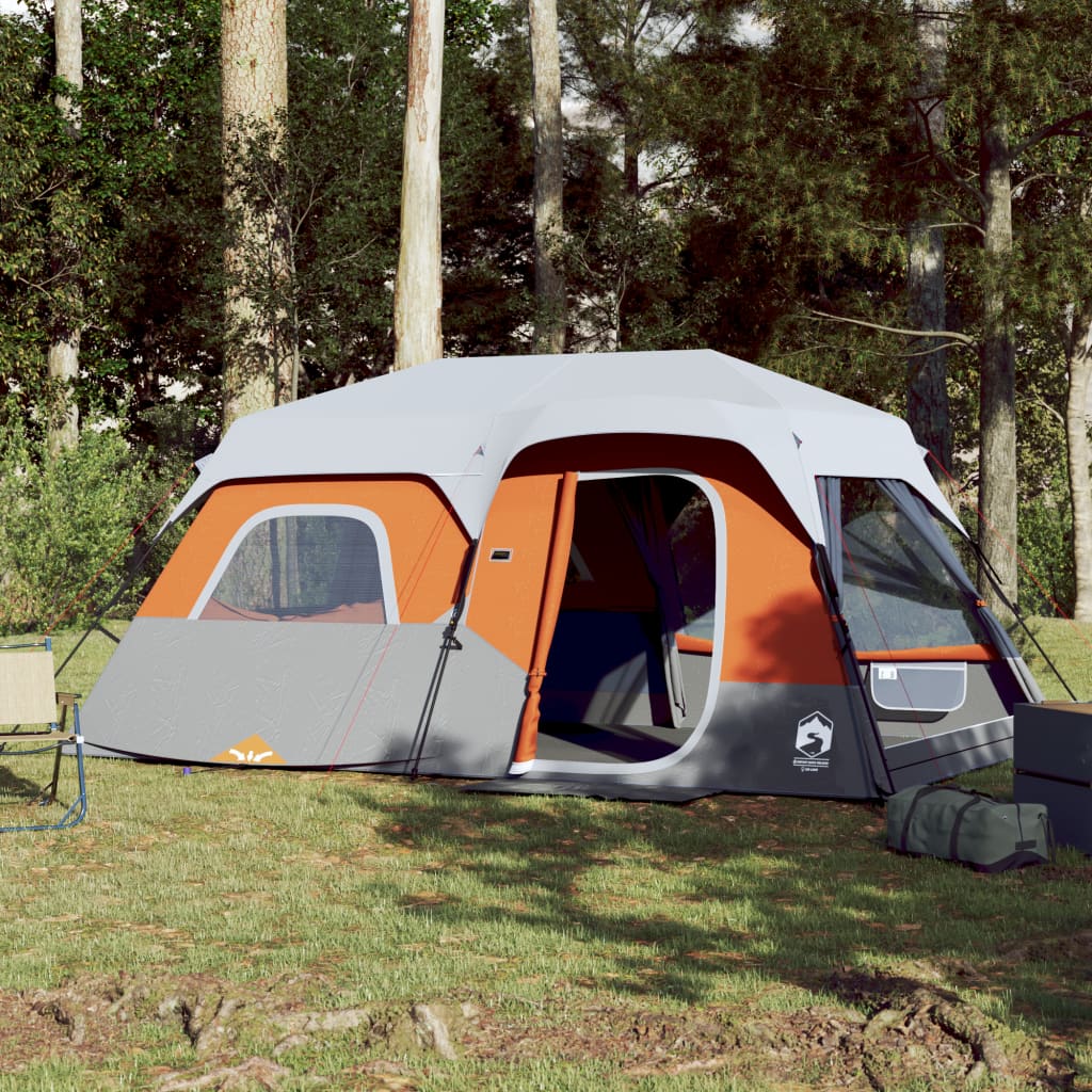 Campingzelt mit LED Grau und Orange 441x288x217 cm