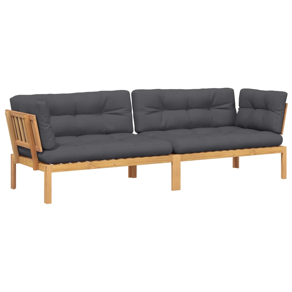 Garten-Ecksofas aus Paletten 2 Stk mit Kissen Massivholz Akazie