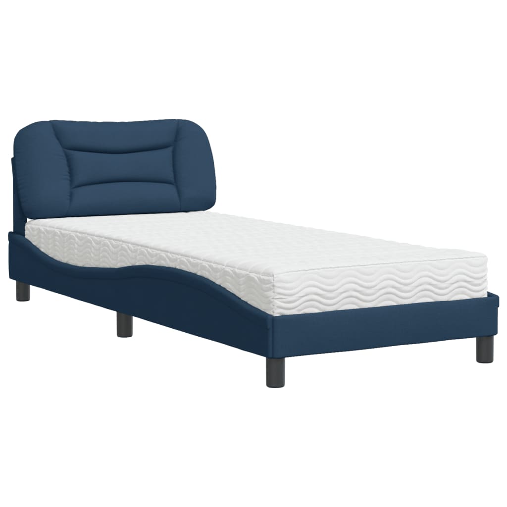 Bett mit Matratze Blau 80x200 cm Stoff