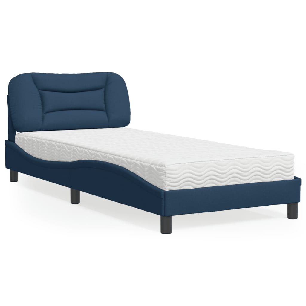 Bett mit Matratze Blau 80x200 cm Stoff