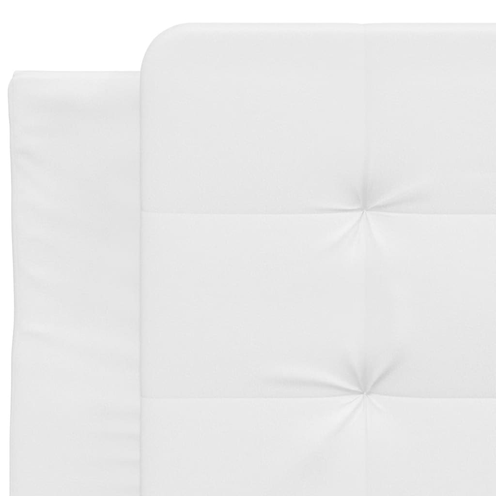 Bett mit Matratze Weiß 90x190 cm Kunstleder