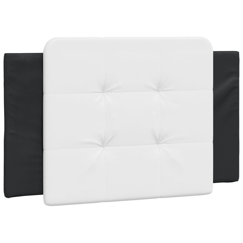 Bett mit Matratze Schwarz und Weiß 90x200 cm Kunstleder