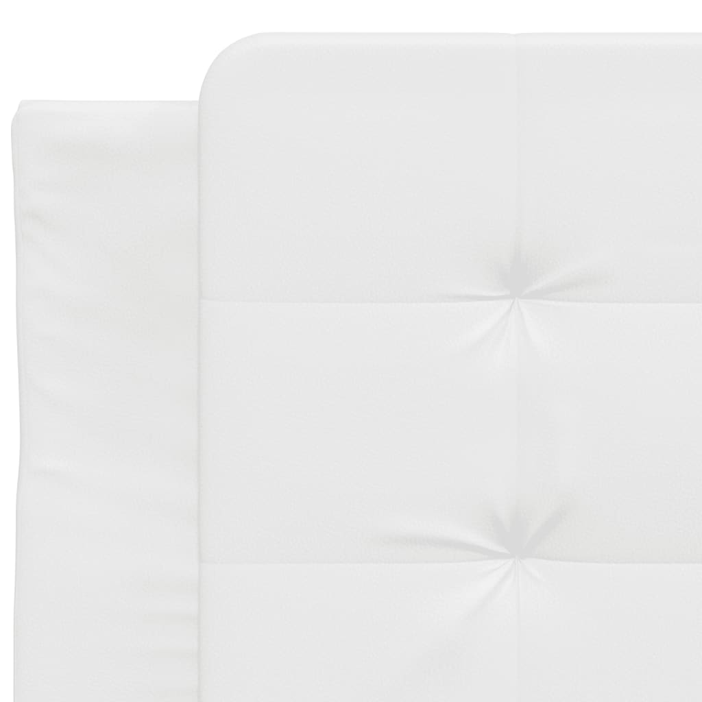 Bett mit Matratze Weiß 100x200 cm Kunstleder