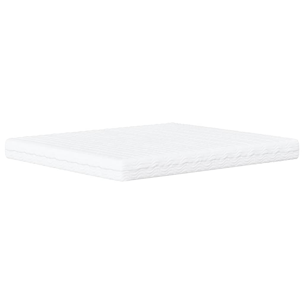 Bett mit Matratze Weiß und Schwarz 160x200 cm Kunstleder
