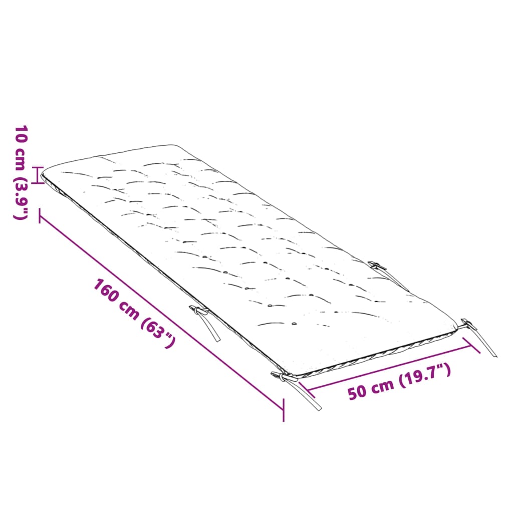 Sonnenliegen-Auflage Schwarz 160x50x10 cm Wildleder-Optik