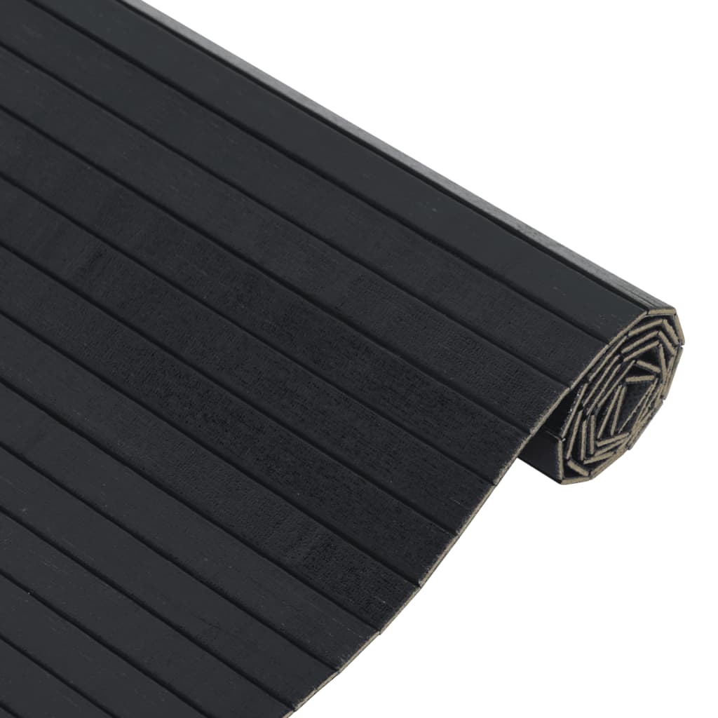 Teppich Rechteckig Schwarz 60x100 cm Bambus