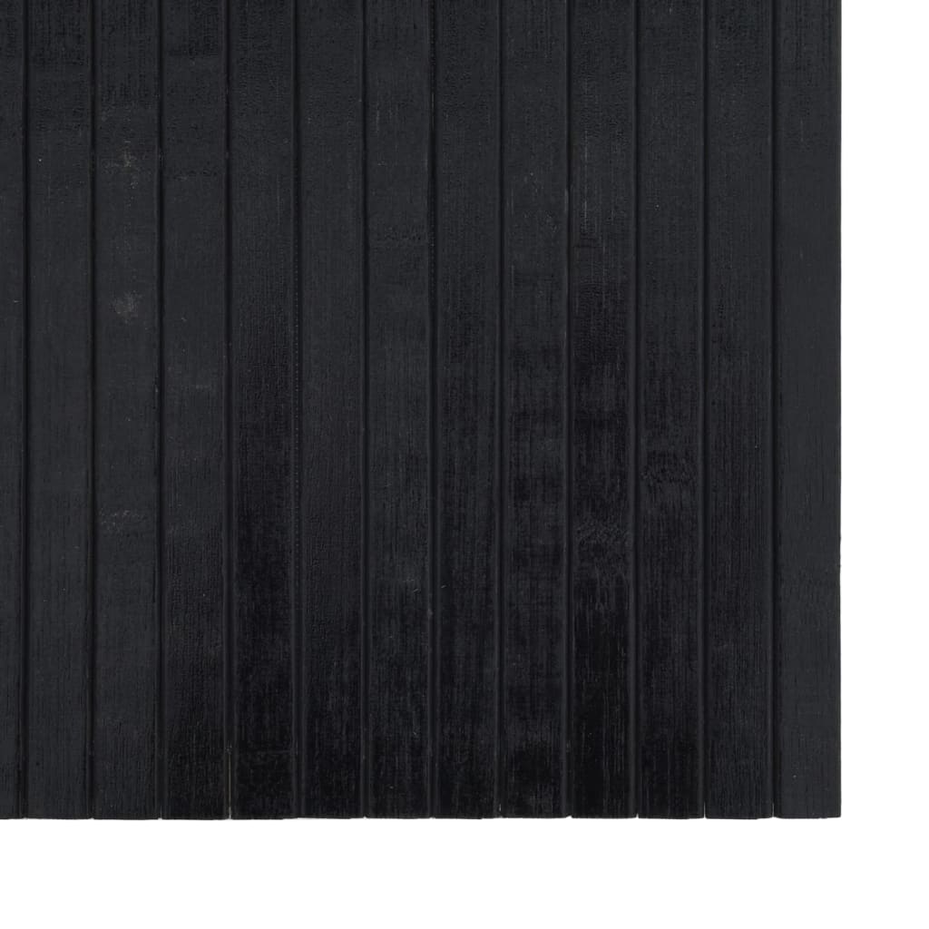 Teppich Rechteckig Schwarz 60x200 cm Bambus