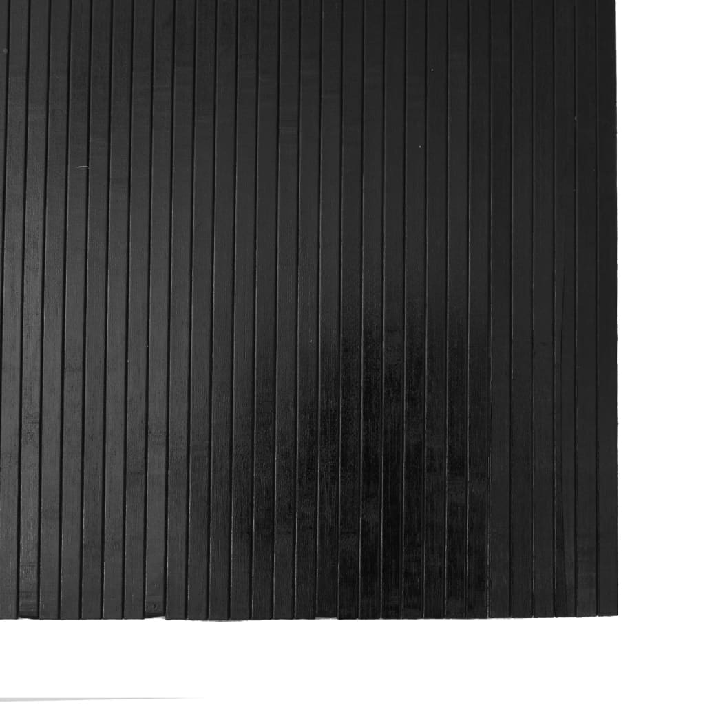 Teppich Rechteckig Schwarz 80x200 cm Bambus
