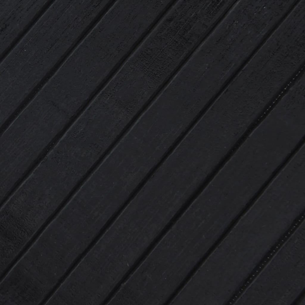 Teppich Rechteckig Schwarz 70x200 cm Bambus