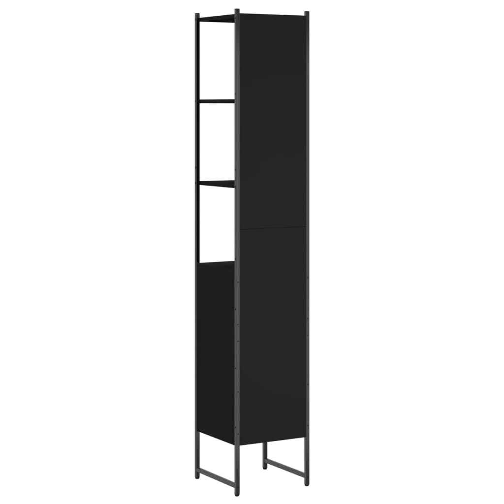 Badschrank Schwarz 33x33x185,5 cm Holzwerkstoff