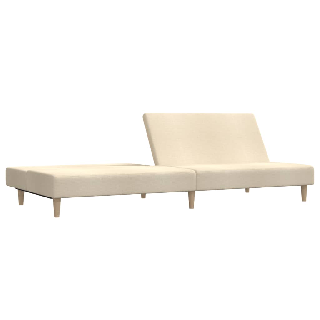 Schlafsofa 2-Sitzer Creme Stoff