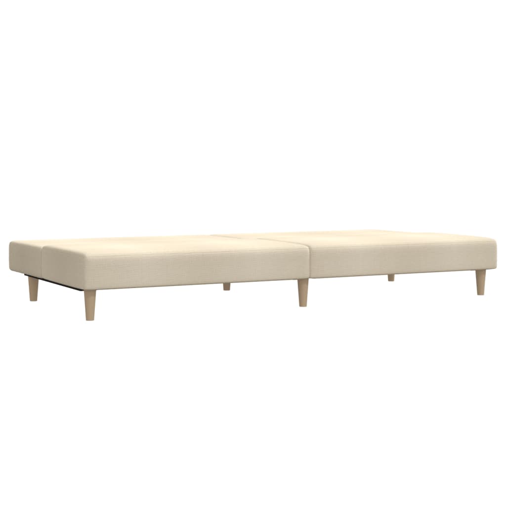 Schlafsofa 2-Sitzer Creme Stoff